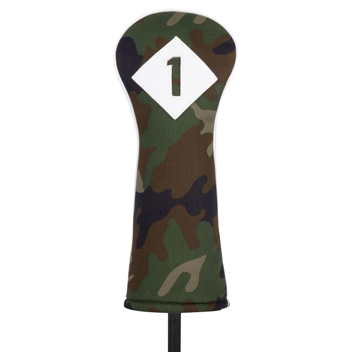 Titleist Woodland Camo 3 Panel Leather & Cotton Twill Headcover 2020