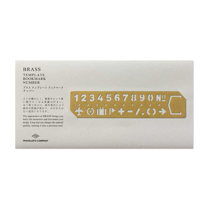 Traveler's Brass Template Bookmark - Number Boston General Store