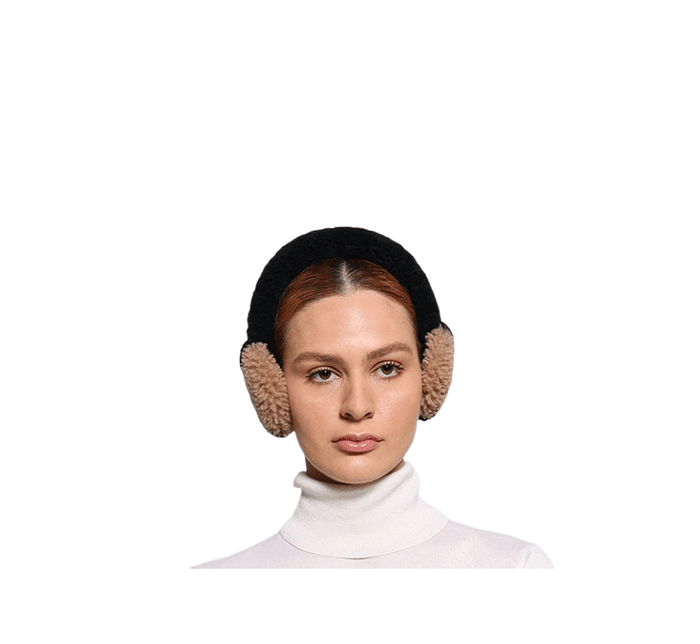 Two-Tone Shearling Wrapped Earmuffs