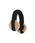 CAMEL AND BLACK SHEARLING EARMUFFS