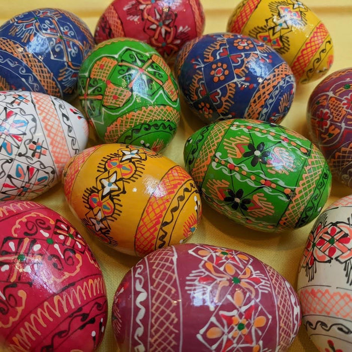 Ukrainian Hand Painted Wooden Eggs-Large