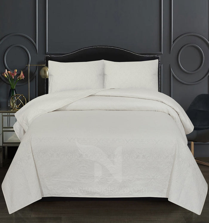 Ultrasonic Quilted Bedspread 3 PCS Design  117 - Nishat Creative Store