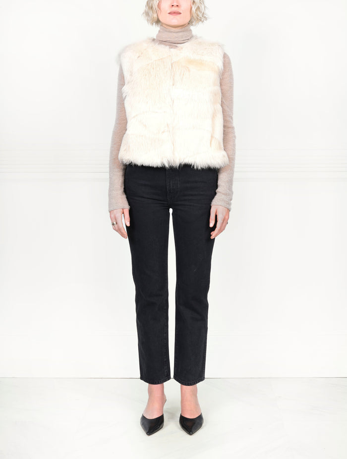Upcycled Ivory Shearling Vest