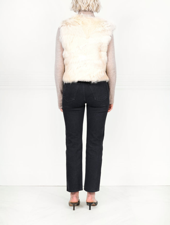 Upcycled Ivory Shearling Vest