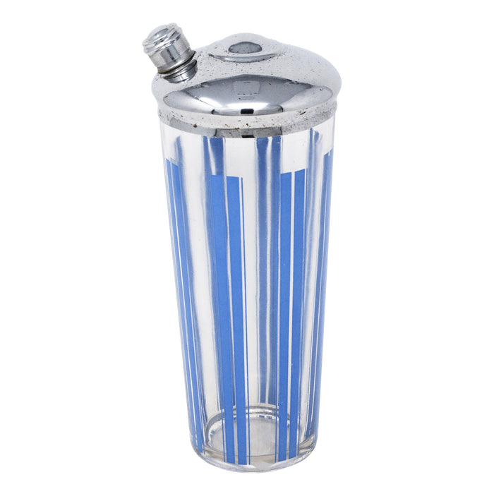 Vintage Vertical Blue Stripes Cocktail Shaker | The Hour Shop