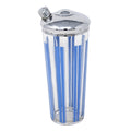 Vintage Vertical Blue Stripes Cocktail Shaker | The Hour Shop