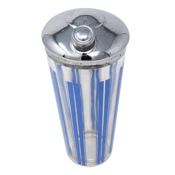 Vintage Vertical Blue Stripes Cocktail Shaker Top | The Hour Shop