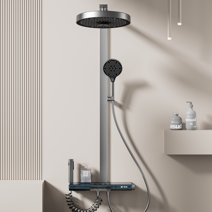 Wall Mounted Shower Set Grey - Designer Shower Set Pakistan - Aqua Bath