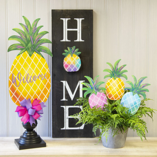 Welcome Pineapple Metal Outdoor Stake Summer Outdoor Stake