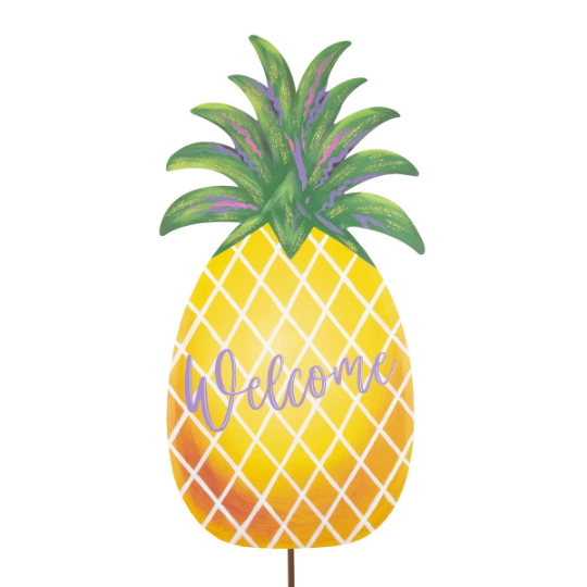 Welcome Pineapple Metal Outdoor Stake Summer Outdoor Stake