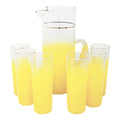 Vintage West Virginia Glass Blendo Yellow Cocktail Pitcher Set | The Hour Shop