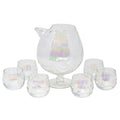 Vintage West Virginia Glass Draping Iridescent Pedestal Pitcher Set | The Hour Shop