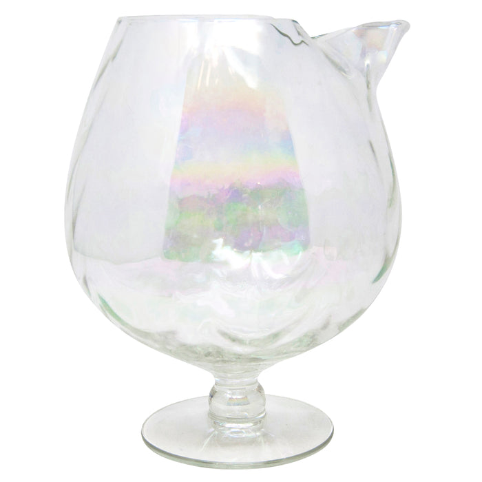 Vintage West Virginia Glass Draping Iridescent Pedestal Pitcher Set Cocktail Pitcher | The Hour Shop