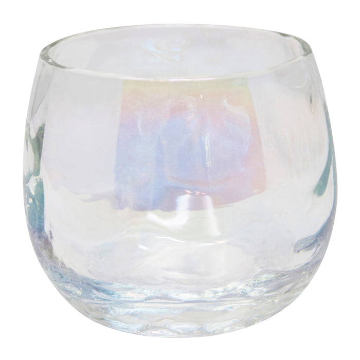 Vintage West Virginia Glass Draping Iridescent Pedestal Pitcher Set Roly Poly Glass | The Hour Shop