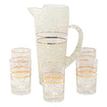 Vintage Mid Century West Virginia Glass White Splatter Cocktail Pitcher Set | The Hour