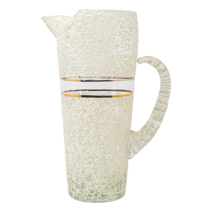 Vintage Mid Century West Virginia Glass White Splatter Cocktail Pitcher | The Hour