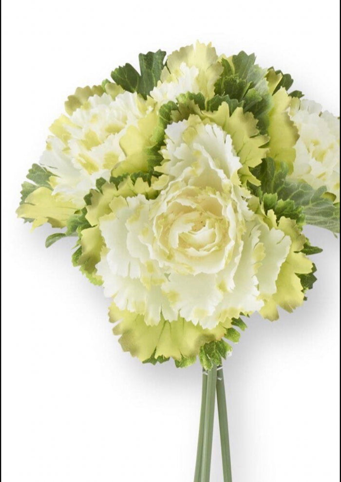 White & Green Artificial Cabbage Bundle of 3