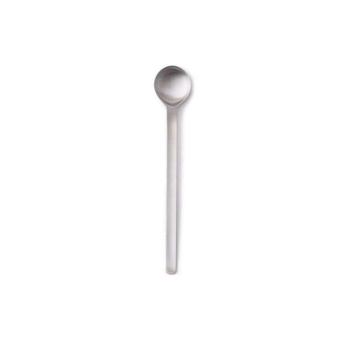 Stainless steel teaspoon on white background